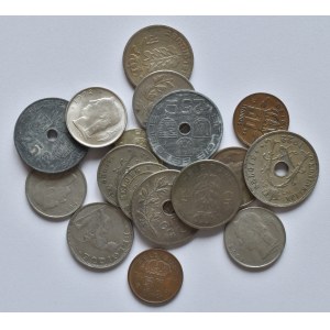 Konvoluty mincí, konvolut mincí Belgie - 17 ks mincí