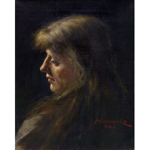 Axentowicz Teodor, PORTRET KOBIETY, 1882