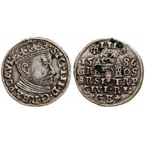 Polska, trojak - naśladownictwo, 1586