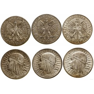 Polsko, sada: 3 x 10 zlatých, 1932-1933, Anglie, Varšava