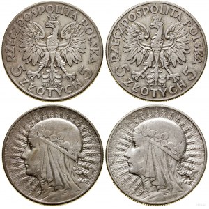 Polsko, sada: 2 x 5 zlatých, 1932 a 1933, Anglie a Varšava