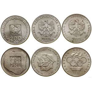 Poľsko, sada: 3 x 200 zlatých, 1974, 1975, 1976, Varšava