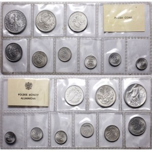Polsko, sada hliníkových mincí, 1949-1976, Varšava