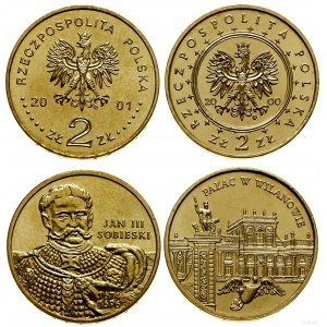 Polska, zestaw: 2 x 2 złote, 2000 i 2001, Warszawa