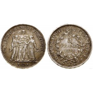 Francja, 5 franków, 1873 A, Paryż