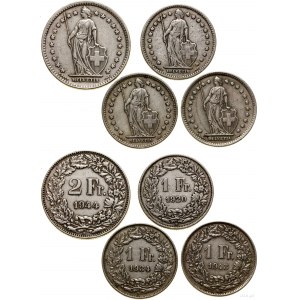 Švýcarsko, sada 4 mincí, 1920-1944, Bern