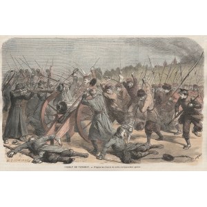 UNGARN - Polnische Thermopylen. Szene aus der als Polnische Thermopylen bekannten Schlacht (3 II 1863), eng. A. Best und J. Burn (Cosson) Smeeton nach einer Zeichnung von G. Durand; Holzbalken Farbe.