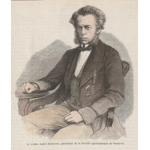 ZAMOYSKI Andrzej. Portrét Andrzeje Zamoyského (vůdce tzv. Klemensoviků), 1863