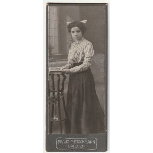 DREZDENKO - Pietschman. Portret kobiety, sygn. FRANZ PIETSCHMANN DRIESEN, fot. cz.-b. koniec XIX w.
