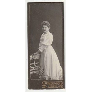OŚNO LUBUSKIE - Kurth. Portrét ženy, signovaný ROBERT KURTH ZIELENZIGER TOR 330 DROSSEN, foto ff. koniec 19. stor.