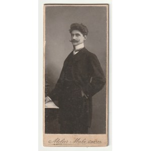 GNIEZNO - Flour. Portrait of a young man, cardboard, late 19th century, photo frontispiece, bottom signed Atelier Make a GNESEN