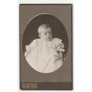 POZNAŃ - Ignatowicz. Portrait of a young child, cardboard, atelier of K. Ignatowicz, early 20th century, b/w, inscription at bottom and on verso: K. Ignatowicz Poznań Posen
