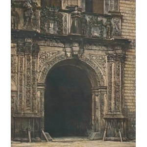 BRZEG. hrad Slezských Piastovců - soubor dvou fotografií Julia Hollose, vydal Carl Weller, Berlín 1923; heliogravury na ozdobném kartonu
