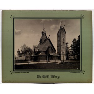 KARPACZ (Bierutowice). Die Kirche Wang, photo by Dr. E. Mertens, Berlin, published by Max Leipelt, Cieplice, 1891, photo p.b. pasted on cardboard: Die Kirche Wang