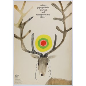 [HUNTING]. Urbaniec Maciej. Hunting poster by Maciej Urbaniec (1925-2004) in German. Warsaw 1967.