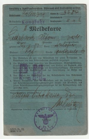 GDANSK - Polish minority. Collection of 6 personal documents belonging to the representative of the Polish minority in Danzig, Alfons Litzbarski (Lidzbarski).