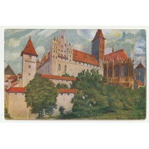 PLEBISCYTY - Malbork, Górny Śląsk. Zamek w Malborku, niemiecka propagandowa widokówka wydana na potrzeby plebiscytu, ok. 1920