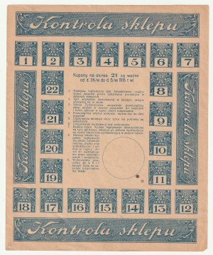 VARŠAVA, POĽSKÉ KRÁĽOVSTVO. 1) Potravinový preukaz s poukážkami platný od 10.07. do 23.07.1916,