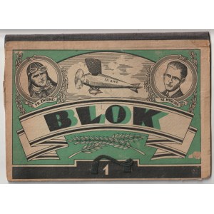 AIRCRAFT - Żwirko, Wigura. Cardboard, laced folder from the 1930s with a cover with portraits of F. Żwirko and St. Wigura and a drawing of an airplane with registration number SP-AHN (they flew it on September 11, 1932 to Prague for an air holiday and die