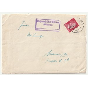 SZREŃSK (mlawski pov.), CIECHANÓW. Two envelopes with stamps: Schrensk über Mlawa (Süostpr) and MIELAU bz. ZICHENAU