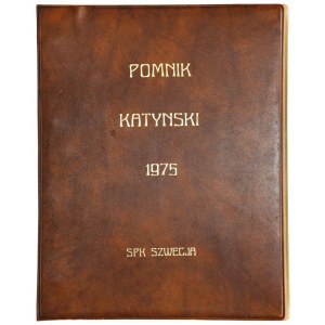 KATYŃ, SZTOKHOLM - Pomnik Katyński. Album 31 fot. dokumentujących odsłonięcie Pomnika Katyńskiego w Sztokholmie w 1975 r.