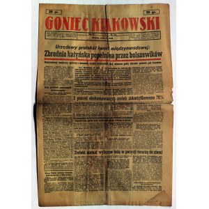 KATYŃ. GONIEC Krakowski. Kraków, R. V, nr 103: 05.05.1943