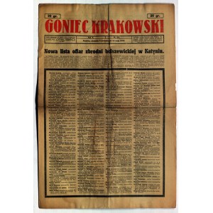 KATYŃ. GONIEC Krakowski. Kraków, R. V, nr 107: 09-10.05.1943