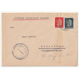 LUCK. Briefumschlag (ohne Korrespondenz) gestempelt mit der Aufschrift: ... Luzke, adressiert an Karl Hertel aus Nürnberg, datiert 1942