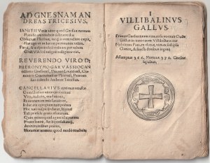 JANICKI Klemens. Vitae archiepiscoporum Gnesnensium („Żywoty arcybiskupów gnieźnieńskich“). Kraków 1574, w drukarni Stanisława Scharffenberga. 27 (z 28) k., 8°. 48 drzeworytów.