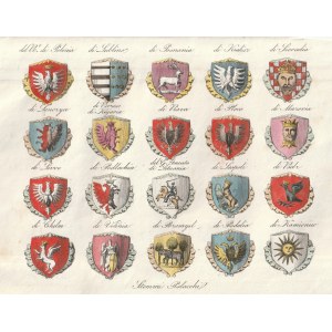 I RZECZPOSPOLITA. Wappen der 20 Provinzen; entnommen aus: B. Zaydler, Storia della Polonia [...], Florenz 1831