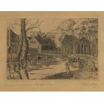 KONITZER, FRANCISZEK (1882-1952), BYDGOSZCZ. Pohľad na časť mesta na rieke Brda od maliara spojeného s Bydhošťou....