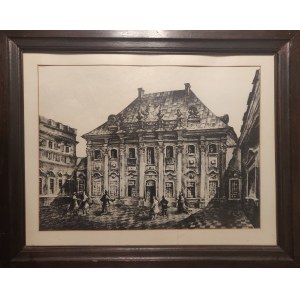KULIKOWSKI, JAN (1914-1995), WARSAW. Pałac pod Blachą w Warszawie; autolithograph p.b., condition bdb., frame and glass; dim...