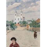 MALATY (wörtlich: Molėtai). Ansicht der Kirche; gemalt von Willi Scheuermann, 1918....