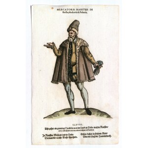 POLSKA. Kupiec handlujący na Rusi i w Polsce; rys. J. Amman (1539-1591), pochodzi z: H. Weigel...