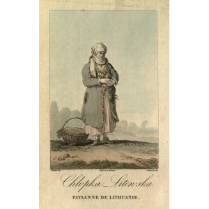 LITEVSKO, J.P. NORBLIN. Litevská rolnice; kresba J.P. Norblin (Jean-Pierre Norblin de La Gourdaine), angl. P.L..