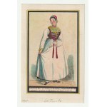 LUSSIA. Set of four engravings depicting traditional Lusatian costumes; anonymous, 1845; wood. pcs. color, st. bdb....