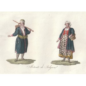 PODGÓRZE, KRAKÓW. Residents of Podgórze; taken from: B. Zaydler, Storia della Polonia [...], Florence 1831; steel. color....