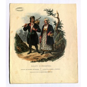 PODGÓRZE. Podgórze residents in traditional costumes; lettered by E. Simon and Sons in Strasbourg, according to a drawing by J.N....