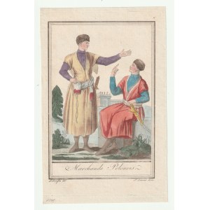 POLSKO. Polští obchodníci; ryt. Labrousse, kresba J. Grasset de Saint-Sauveur, převzato z: J. Grasset de Saint-Sauveur....
