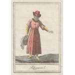 POLSKA. Mieszkanka Polski z koszykiem; pochodzi z: J. Grasset de Saint-Sauveur, Costumes de Different Pays, ok. 1795...