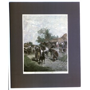 POLEN. Auf der Jagd - ein verlorenes Hufeisen; Eng. P. Boczkowski nach einem Gemälde von W. Szerner, ca. 1890; Holz...