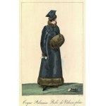 POĽSKO. Polka v zamatovom kostýme zdobenom kožušinou; angl. G.J. Gatine, kresba H. Vernet, okolo 1815; oceľ. farba, st. bdb....
