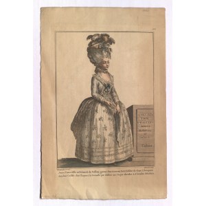 POLSKO. Polka v kostýmu z 18. století; eng. M. Deny, kresba C. L. Desrais, asi 1780; pochází z ...