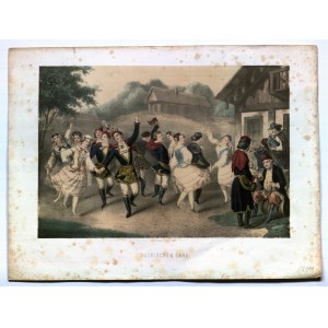 POLSKA. Scena tańca (mazurek); wyd. F. Sala & Co., Berlin, ok. 1850; lit. kolor., st. db....