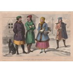 PRAG. Bewohner der Prager Gegend; eng. J.E. Thierry, Zeichnung von Demoraine, um 1850; Stahl, koloriert, Schnitt, Rostflecken; dia.