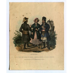 WARSAW. Residents of the Warsaw area in traditional costumes; lettered by E. Simon and Sons in Strasbourg, according to a drawing by J.N....