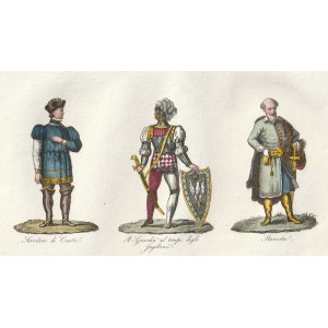 UND DER REPUBLIK. Kostüme: ein Hofdiener (Servitore di Corte), ein Mitglied der königlichen Garde während der Jagiellonenzeit ...