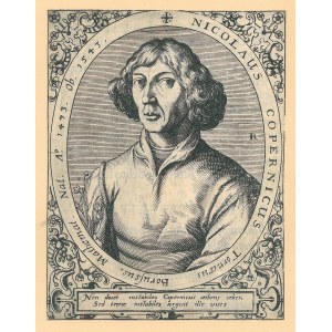 COPERNICUS, MIKOŁAJ (1473-1543). Bust in oval; engraved. T. de Bry (tied monogram on right p.), from: J.J....