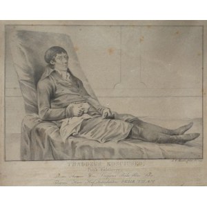 WARSAW, KRAKOW, TADEUSZ KOŚCIUSZKO (1746-1817). A reclining portrait by J.F. Martin (1755-1816)....