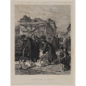 KRAKOW. Gänsemarkt; ryt. W. Unger nach einem Gemälde von A. Schönn (1826-1897), Gänsemarkt ...
